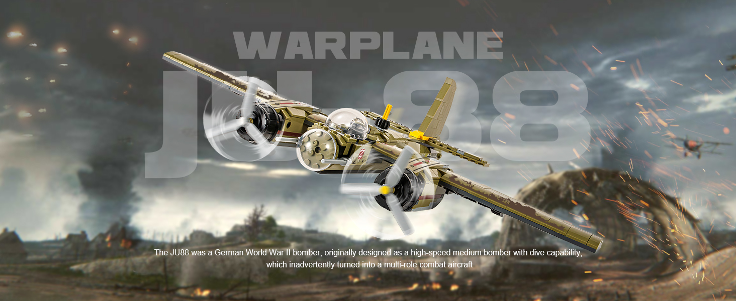 Amazon.com: DAHONPA JU88 Bomber Plane Junker Aircraft Building Set